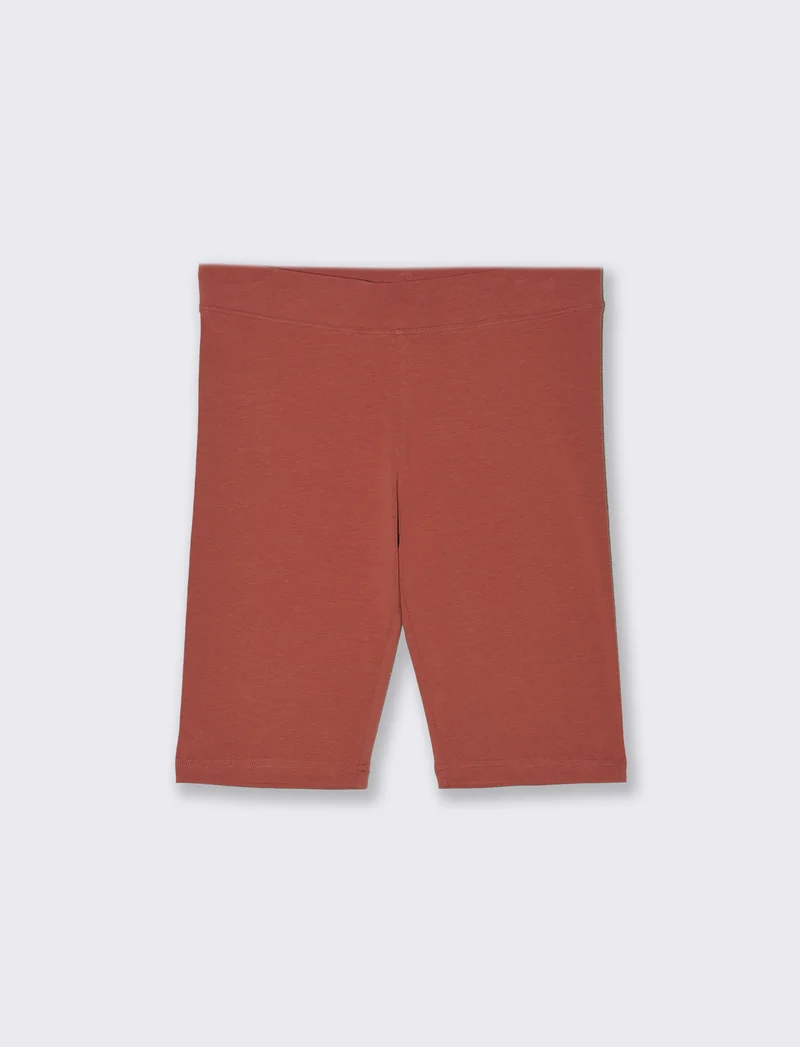 Leggings corto basico da donna - Rosso mattone
