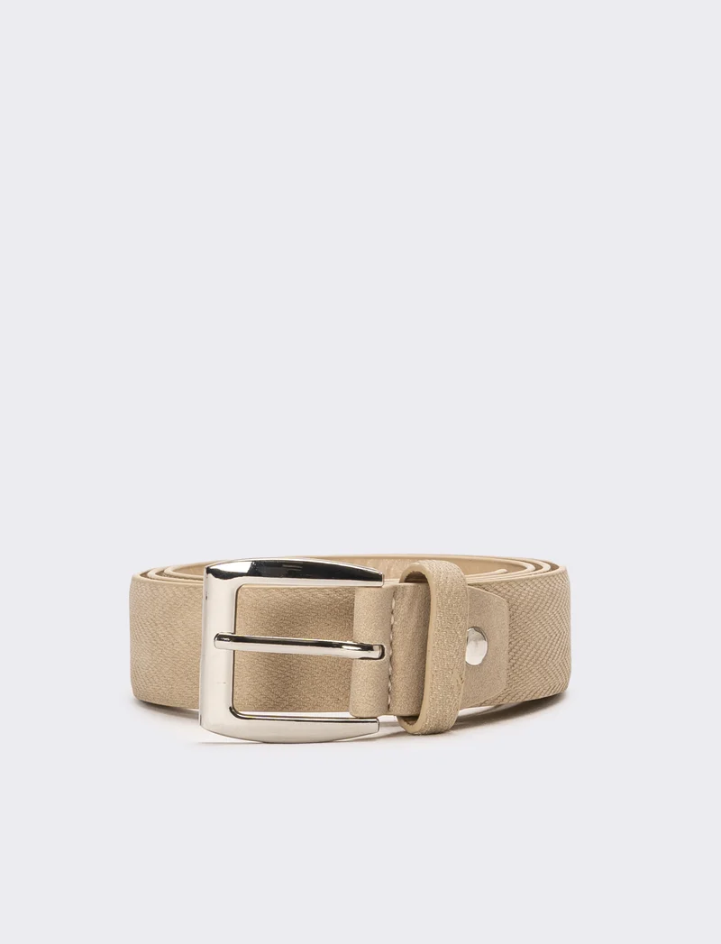 Cintura uomo stampa spigato - Beige