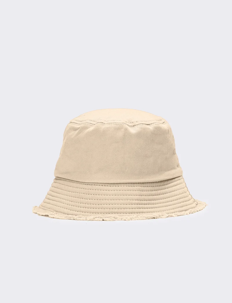 Cappello donna pescatore sfrangiato - Beige