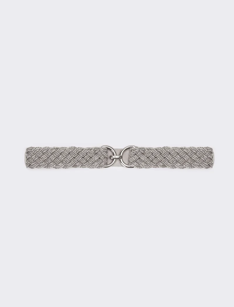Cintura donna fusciacca elastica con lurex - Argento