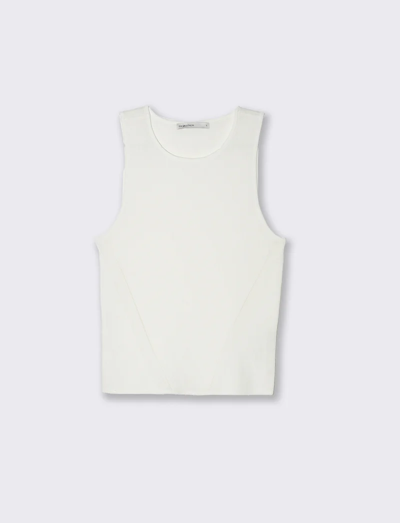 Top in maglia da donna - Bianco latte