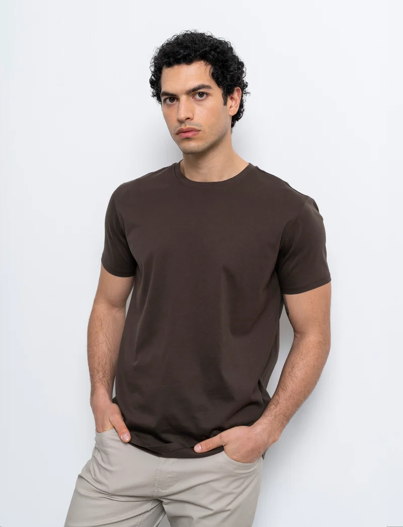 T-shirt in cotone premium mercerizzato da uomo - Moro