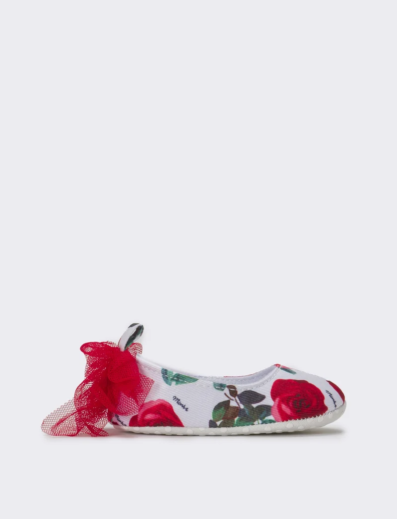 Ballerina con fiocco in tuller da neonata - Rosa
