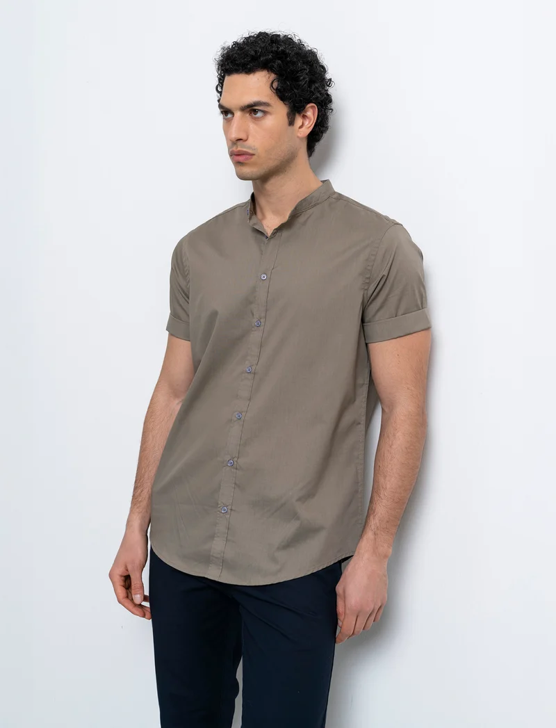 Camicia basic regular fit easy iron da uomo - Grigio fango