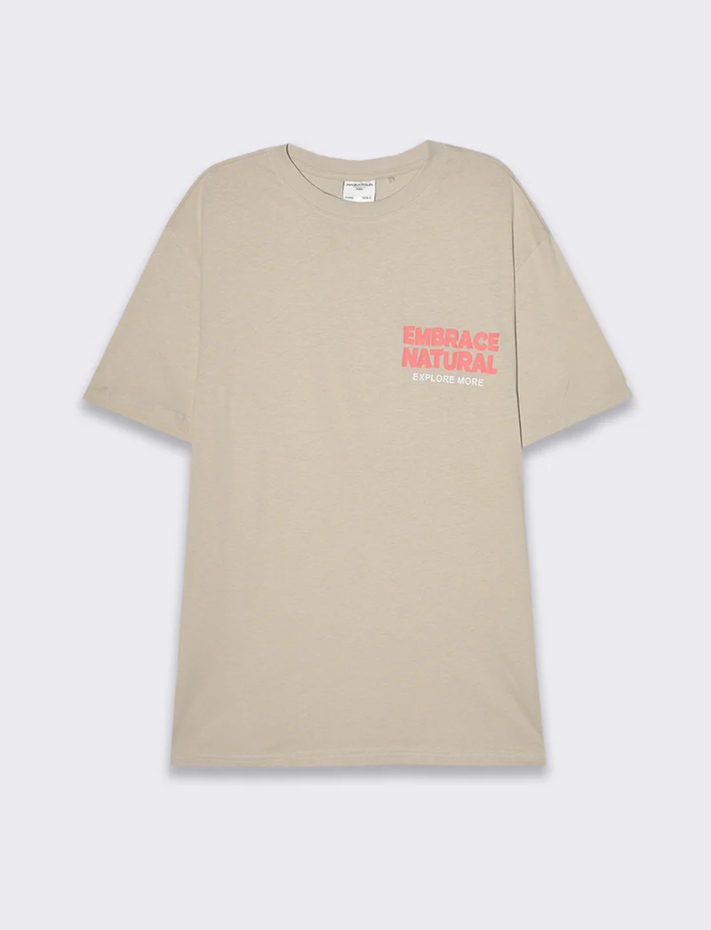 T-shirt loose fit in cotone con stampe da uomo - Grigio ghiaccio