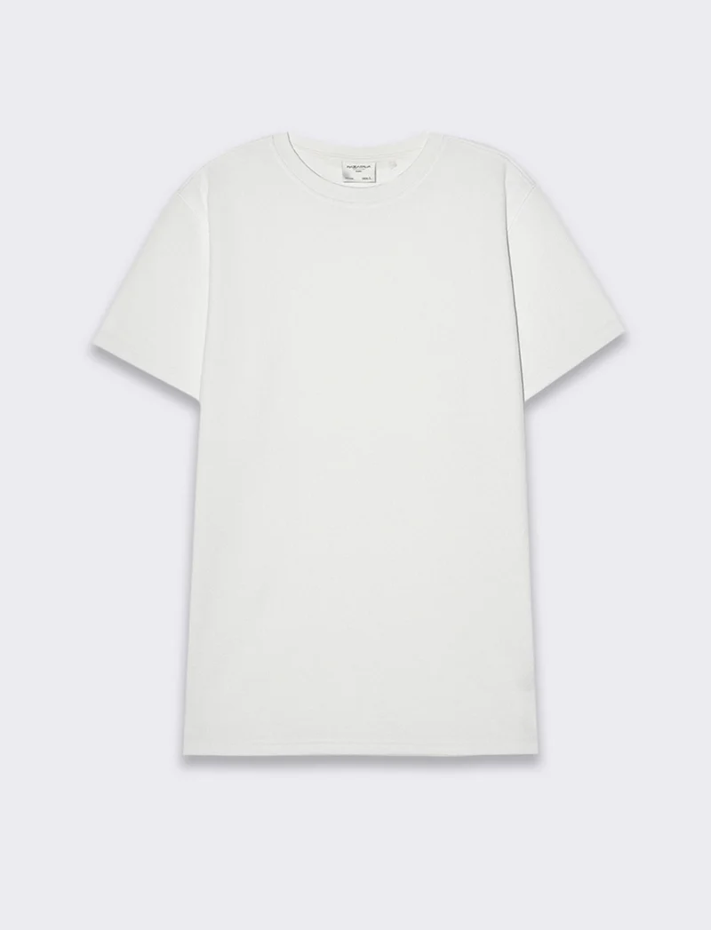 T-shirt waffle regular fit da uomo - Bianco