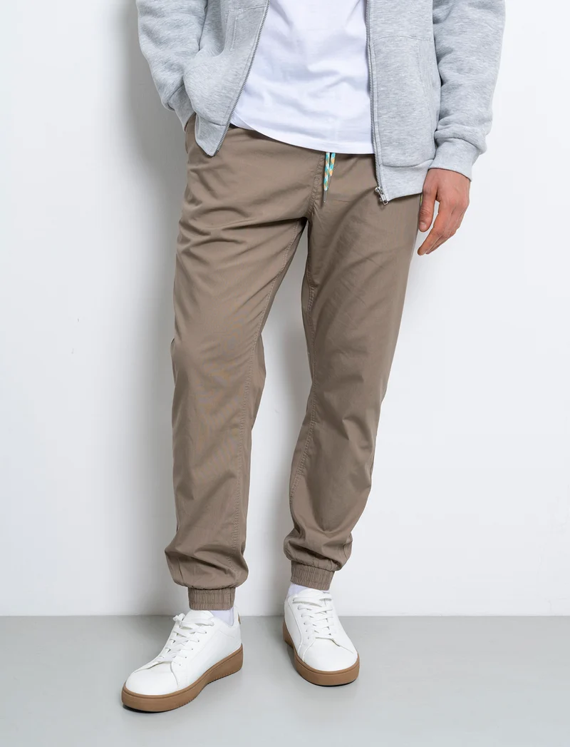 Pantaloni jogger in cotone da uomo - Grigio tortora