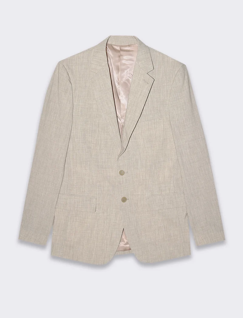 Blazer da completo effetto lino da uomo - Beige