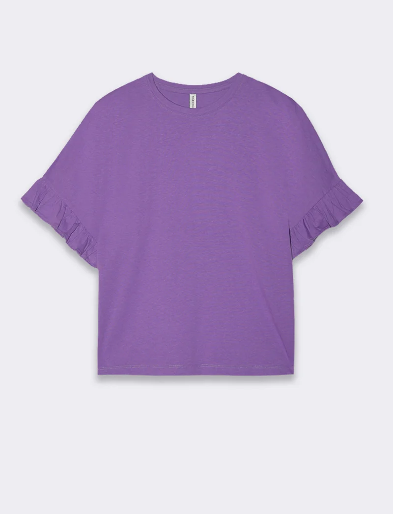 T-shirt con ruches da donna - Porpora