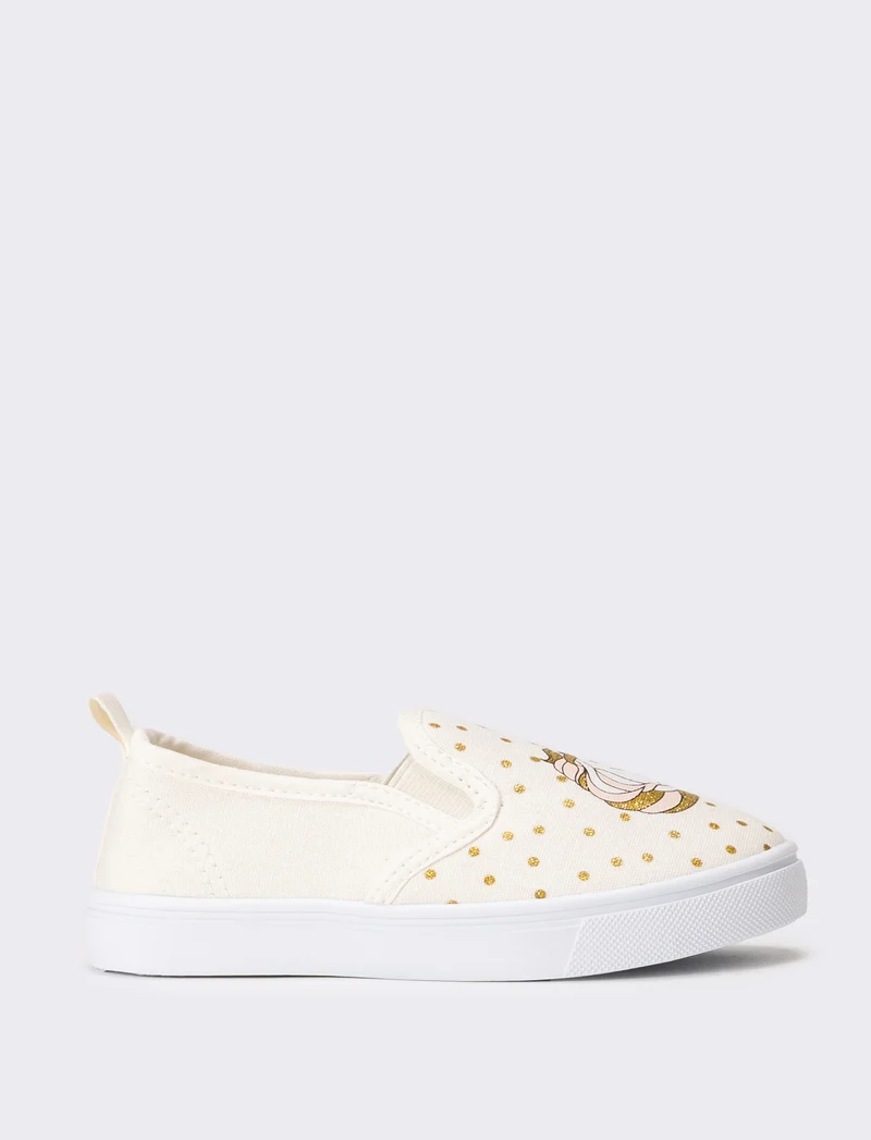 Slip-on in canvas da bambina - Bianco