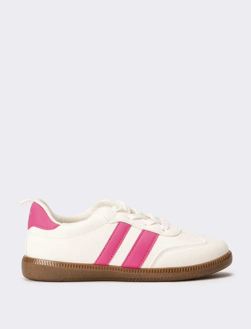 Sneakers con riporti da bambina - Bianco