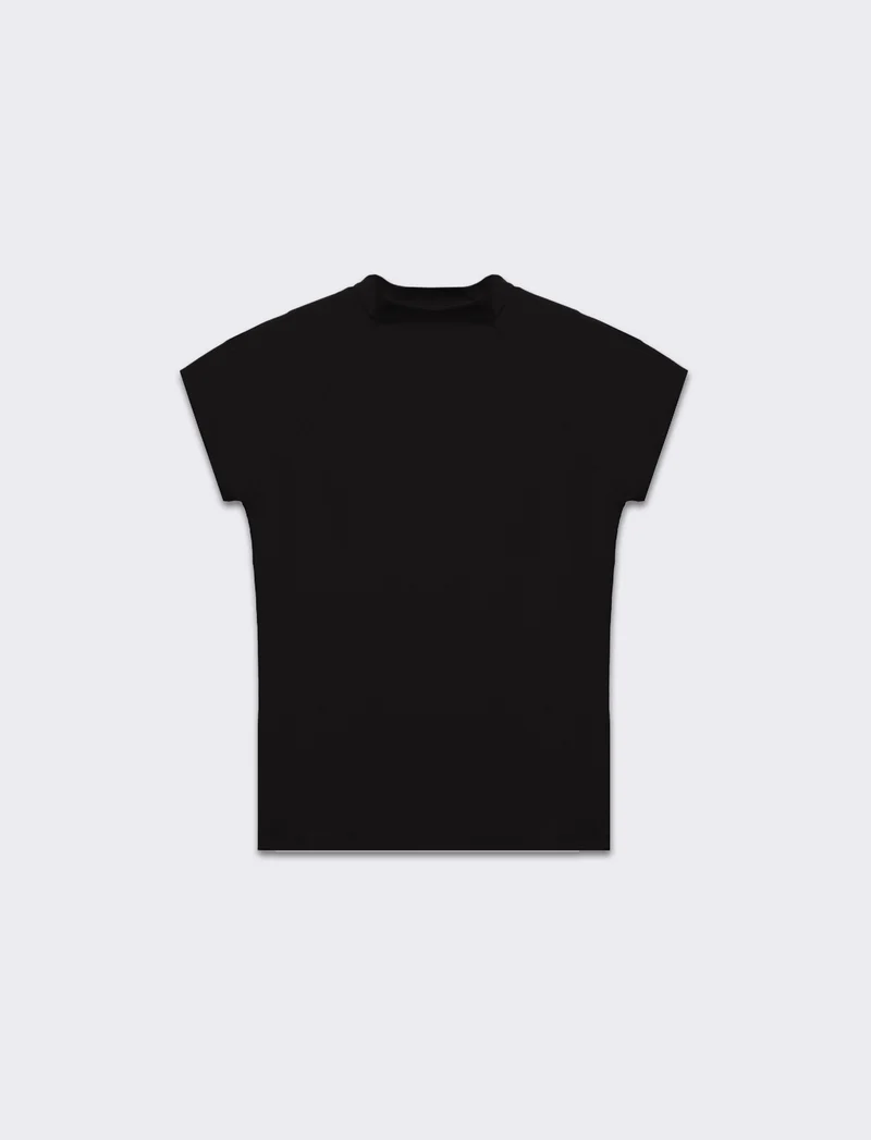 T-shirt mezzo collo da donna - Nero