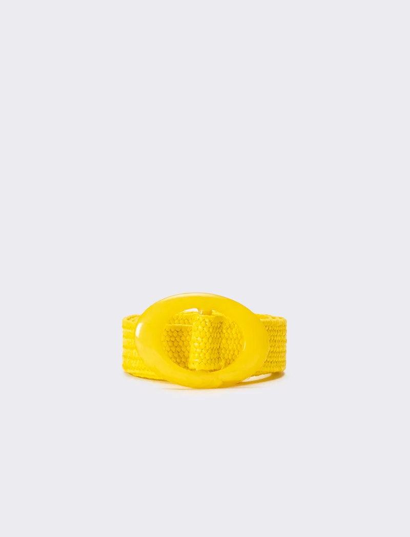 Cintura bambina ovale fibbia - Giallo