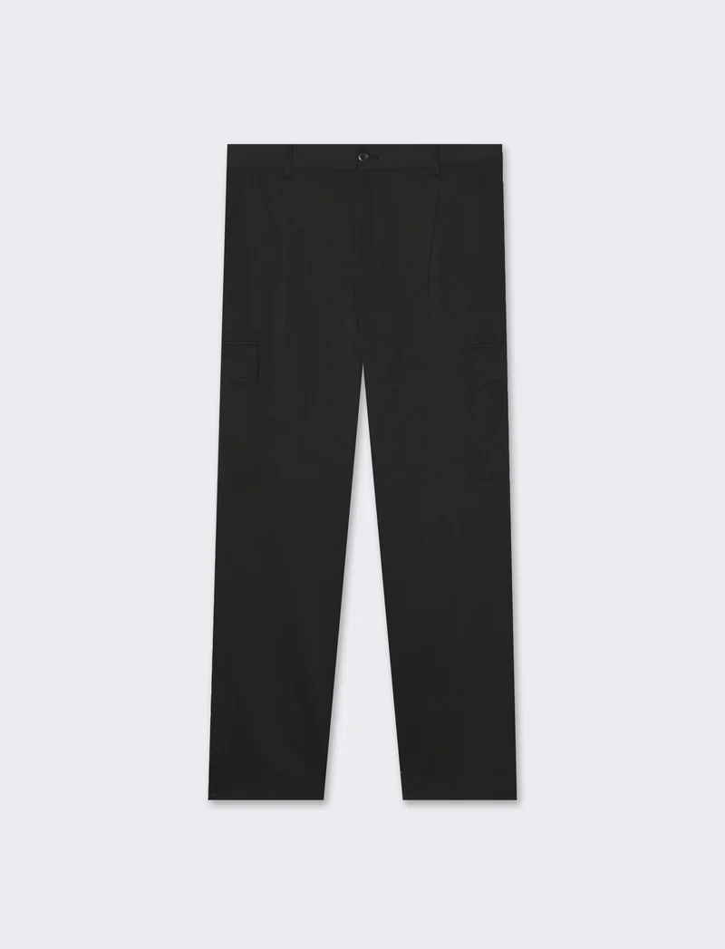 Pantaloni chino tailored cargo da uomo - Nero