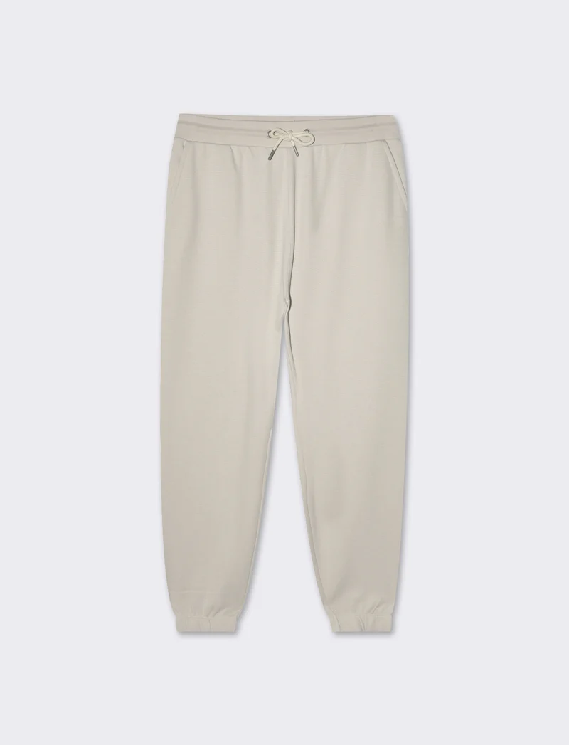 Pantaloni jogger basic in piquet da uomo - Grigio ghiaccio