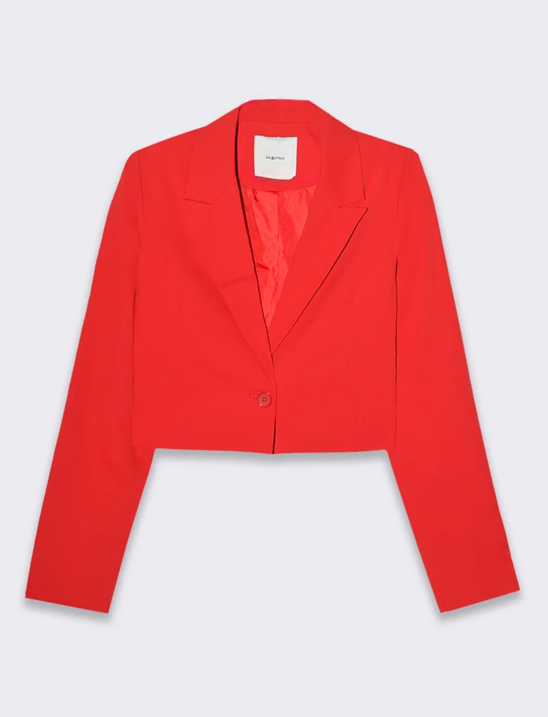 Blazer crop da donna - Rosso