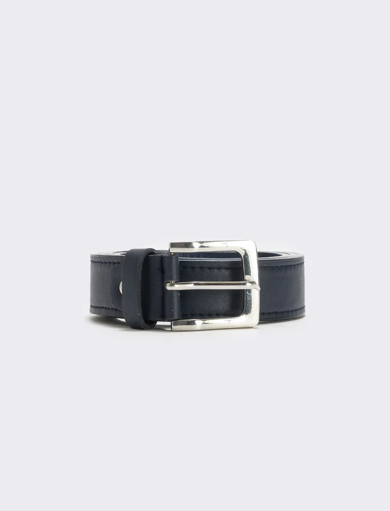 Cintura uomo fibbia 3,5 cm - Blu