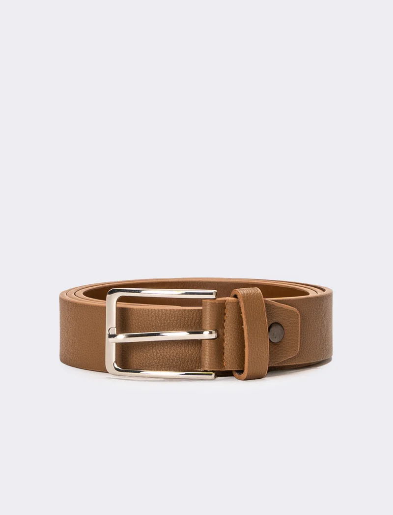Cintura uomo liscia fibbia 3,5 cm - Grigio