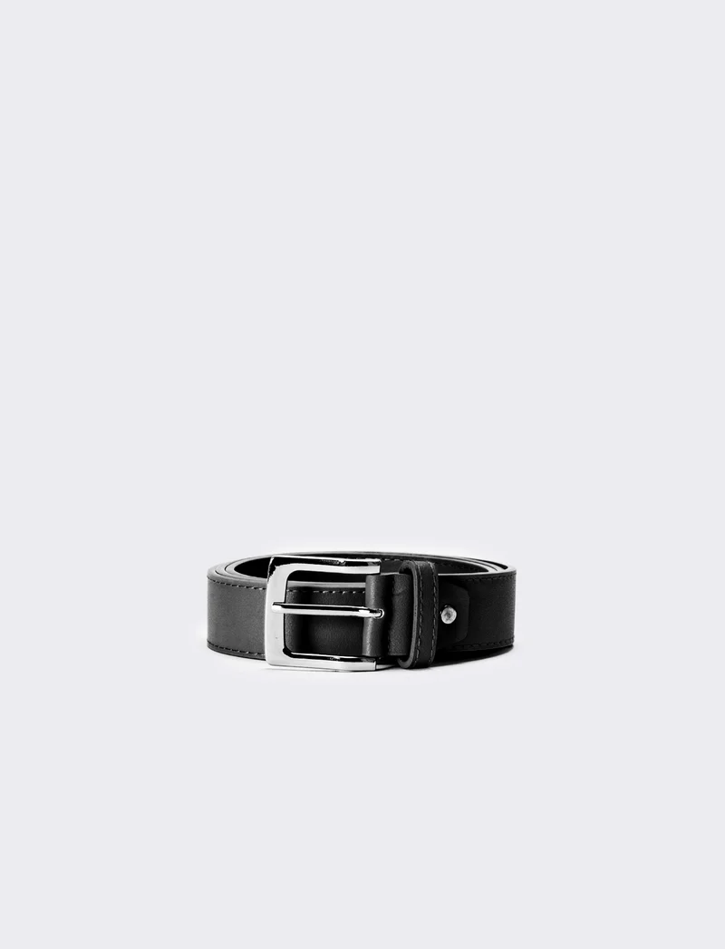 Cintura uomo fibbia 3,5 cm - Nero