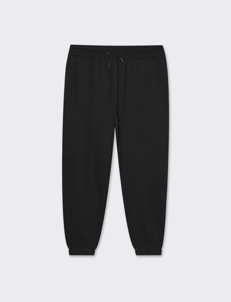 Pantaloni jogger basic in piquet da uomo - Nero