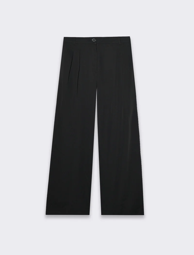 Pantalone gamba dritta da donna - Nero