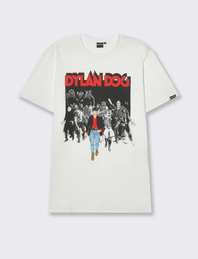 T-shirt stampa dylan dog da uomo - Bianco