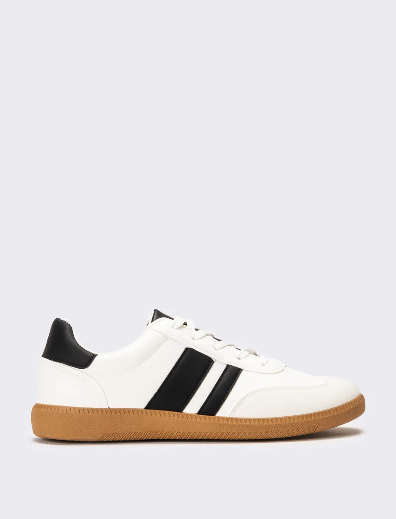Sneakers con riporti da uomo - Bianco