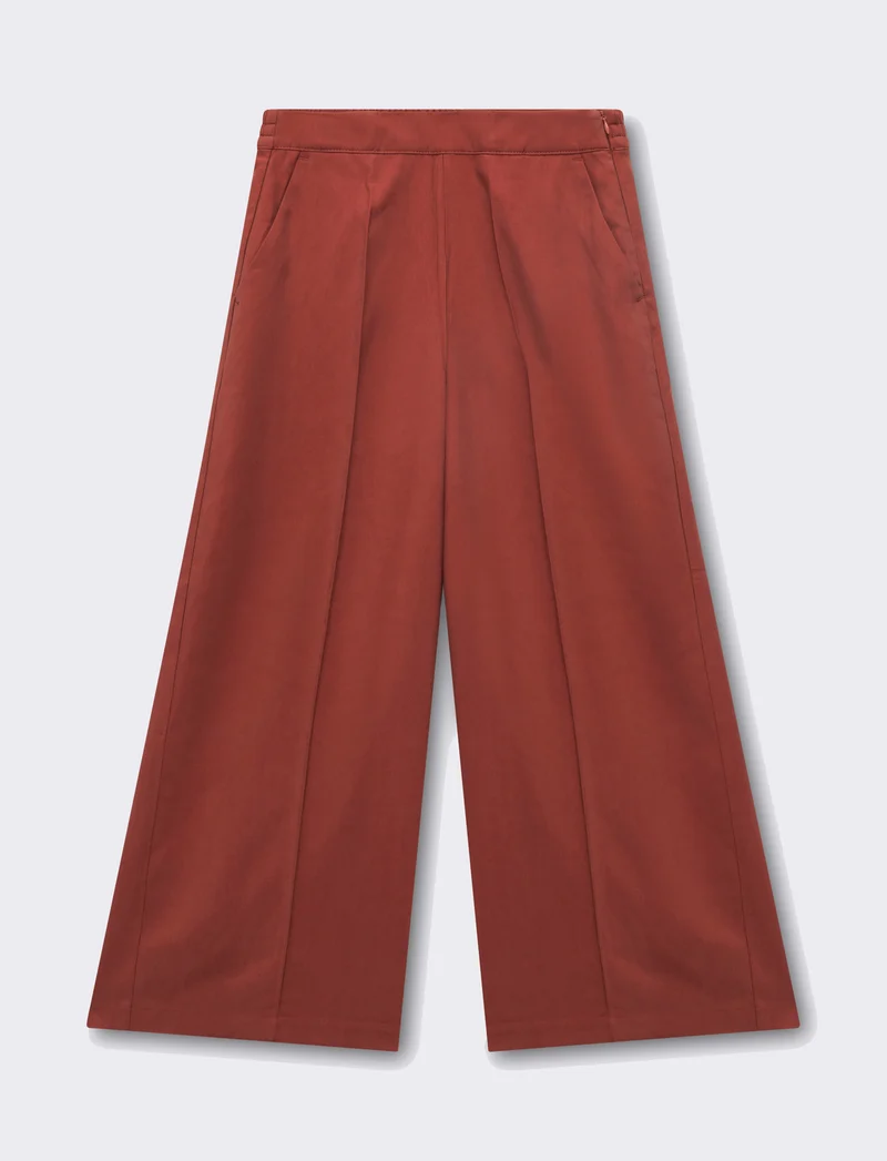 Pantalone culotte da donna - Rosso mattone