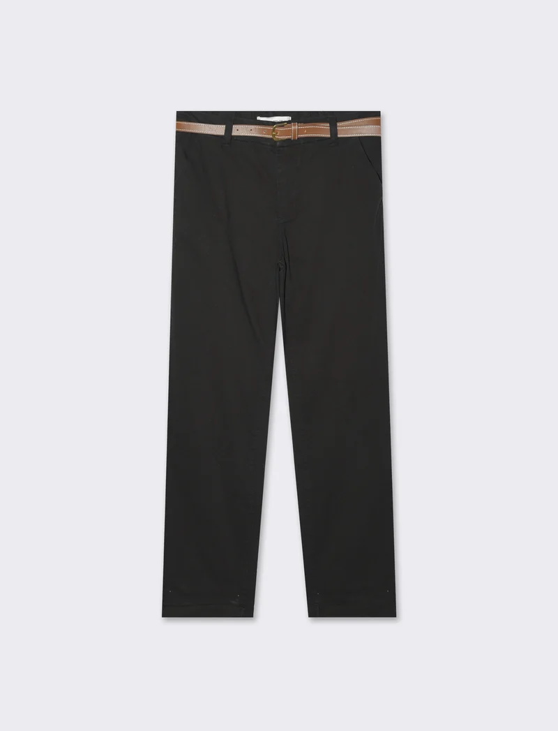 Pantalone chino con cintura da donna - Nero