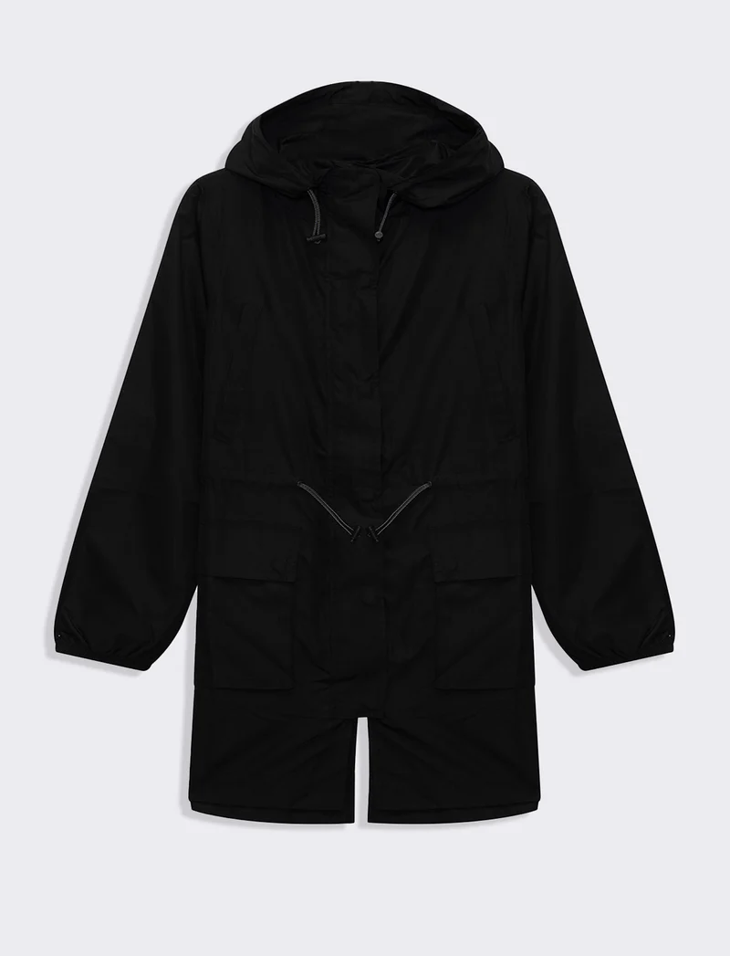 Parka con cappuccio da donna - Nero