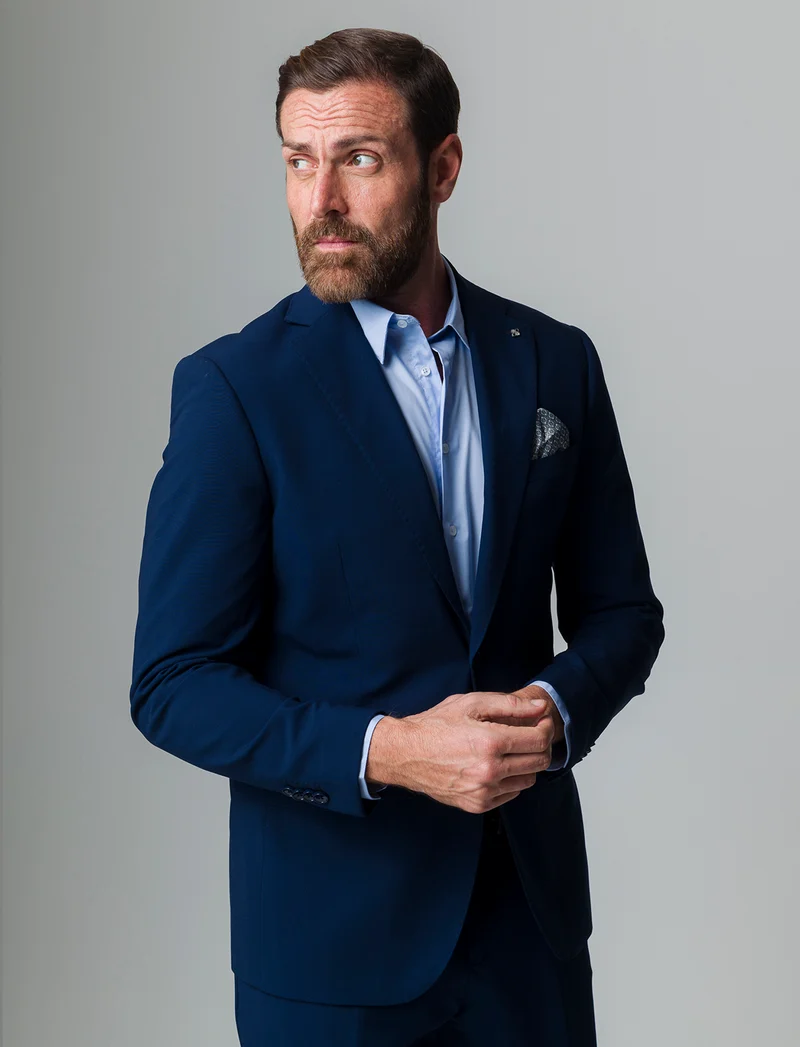 Blazer da completo formal fit da uomo - Blu