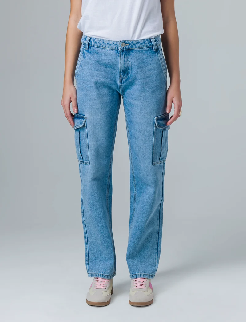 Jeans a gamba larga da donna - Denim