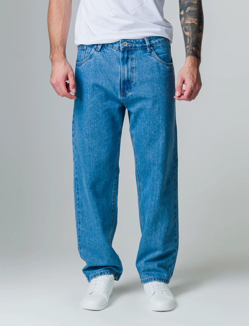 Jeans baggy fit blu medio da uomo - Denim