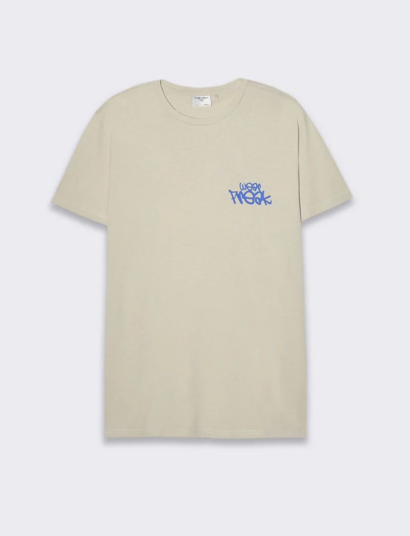 T-shirt in cotone con stampe regular fit da uomo - Grigio ghiaccio