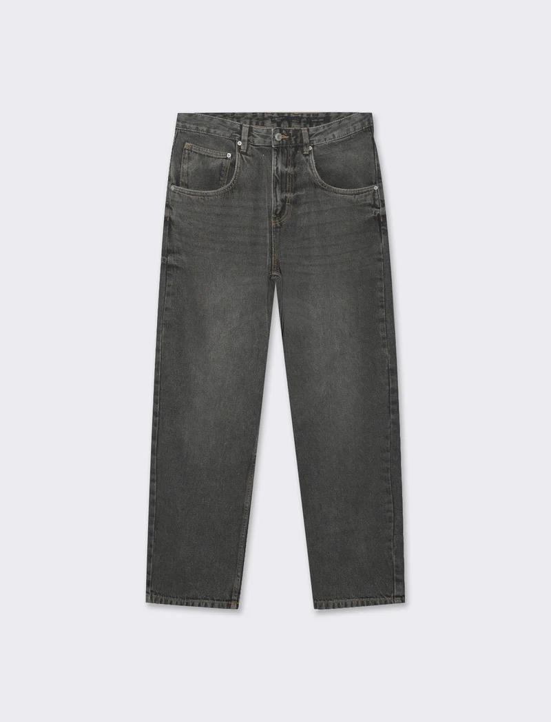 Jeans denim grigio extra loose fit da uomo - Grigio