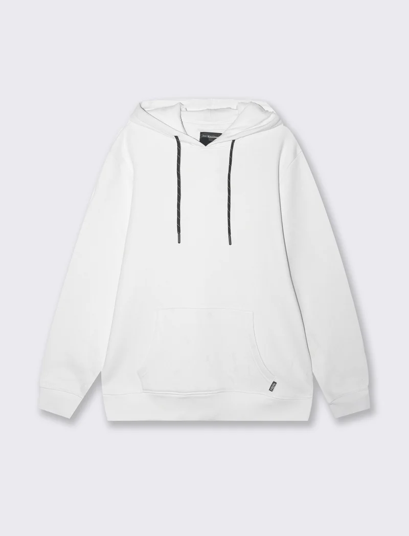 Felpa basic con cappuccio da uomo - Bianco