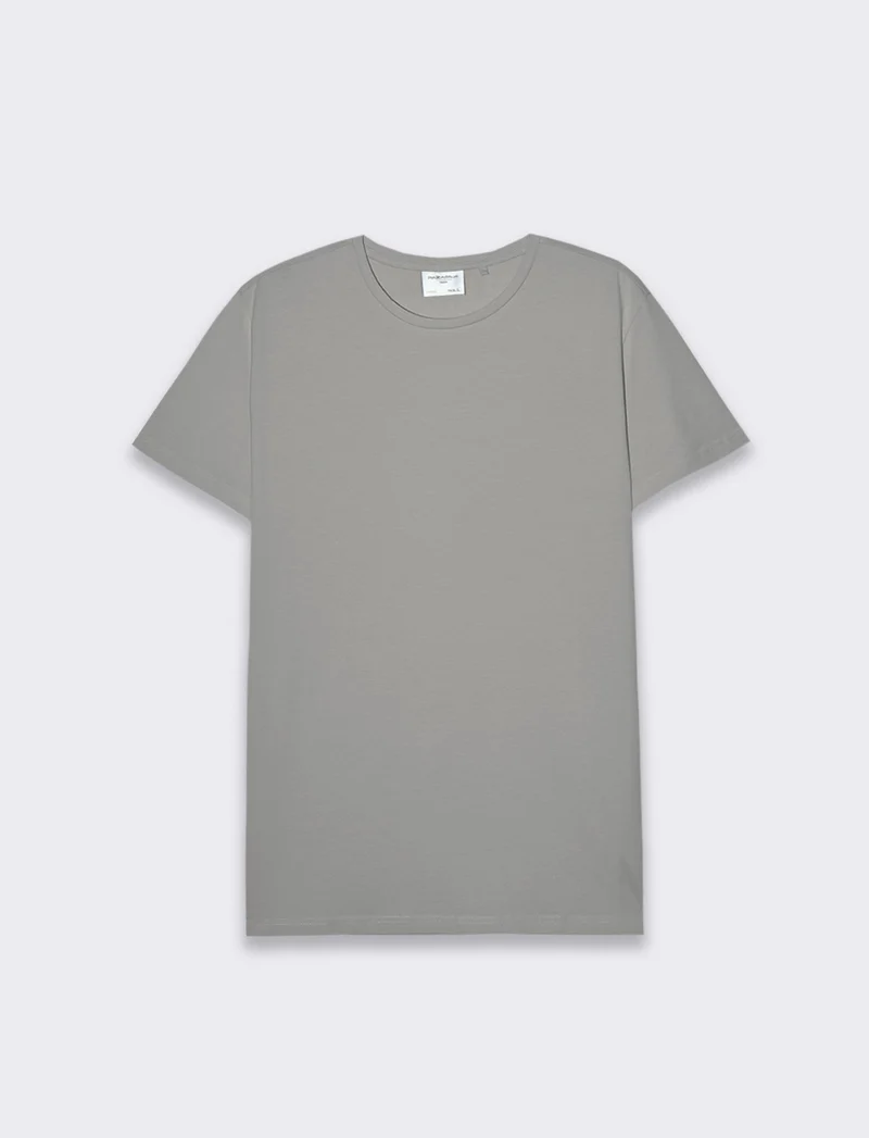 T-shirt basic in cotone elasticizzato slim fit da uomo - Verde