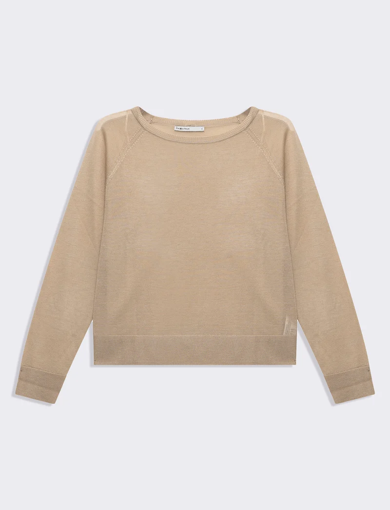 Maglia manica lunga da donna - Sabbia