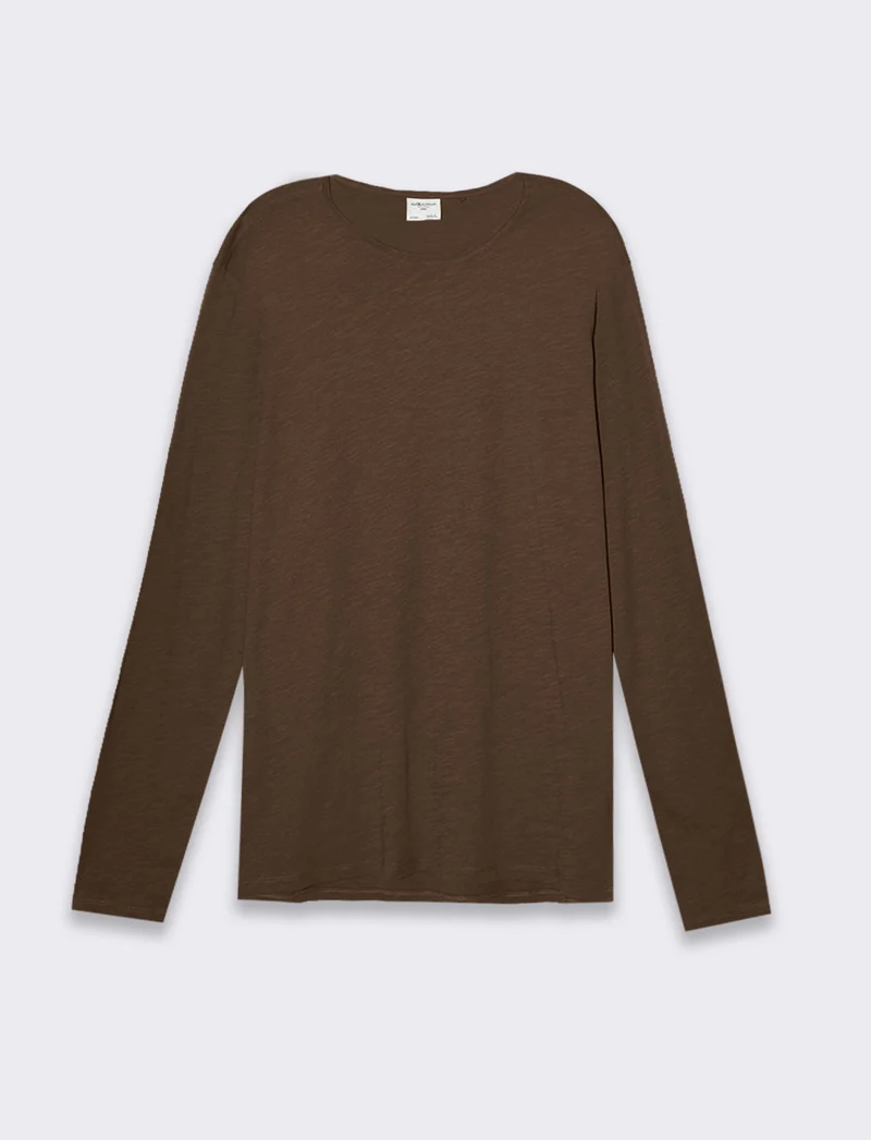 T-shirt basic in cotone slub da uomo - Moro