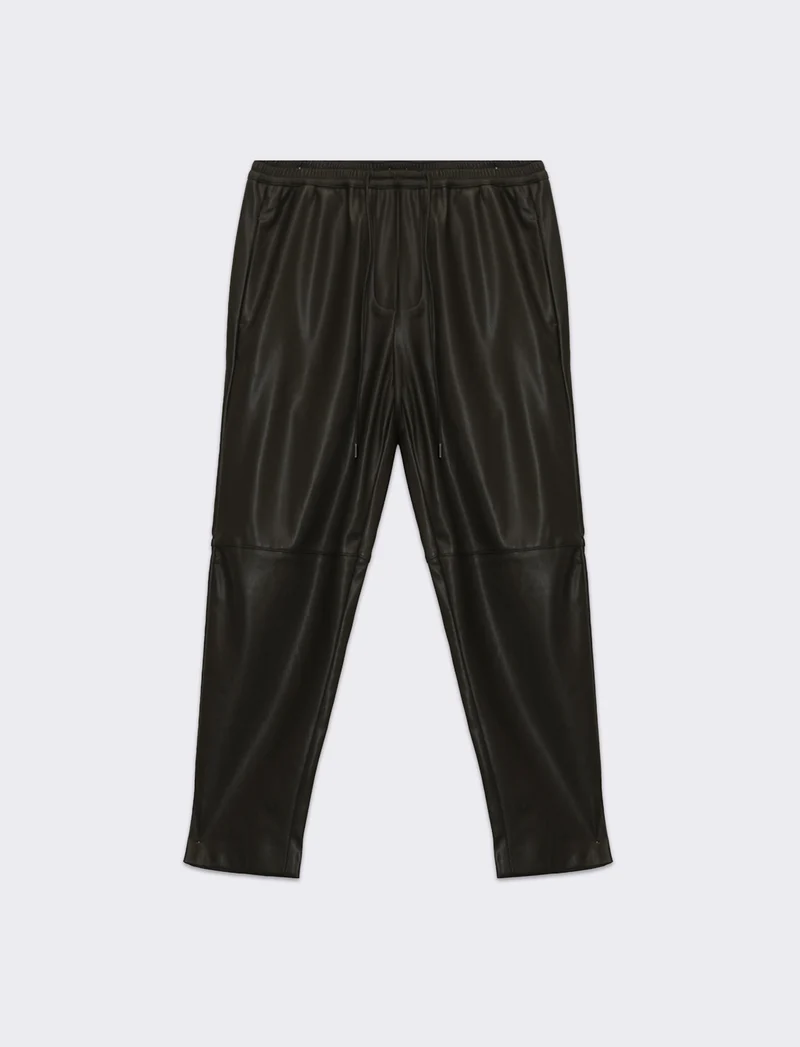 Pantalone effetto pelle da donna - Verde militare