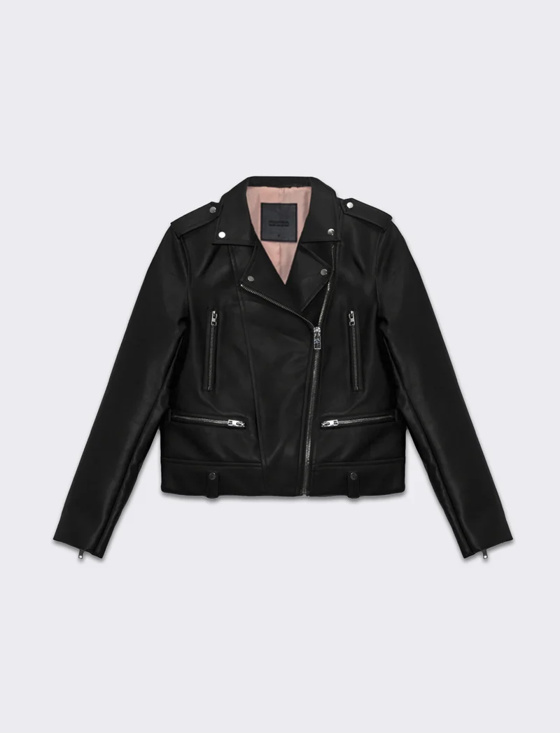 Giubbotto modello biker da donna - Nero