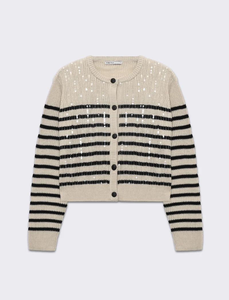 Cardigan con paillettes da donna - var 1